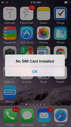 iPhone No Sim Card