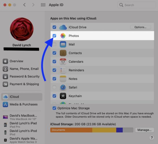 turn off icloud photos on mac