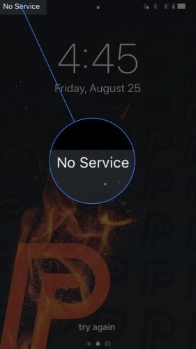 my iPhone says no service zoom
