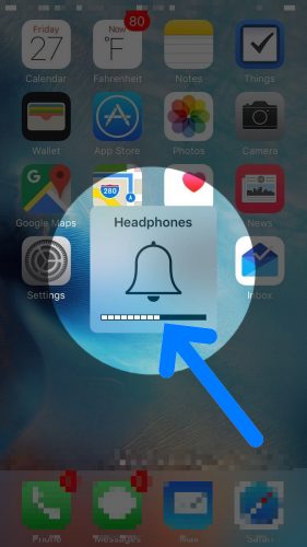 iphone display headphones volume