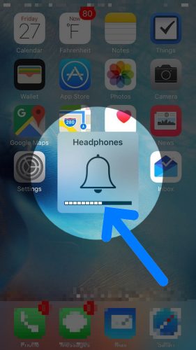 volumen de los auriculares en la pantalla del iphone