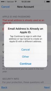 Email Address Is Already an Apple ID iPhone