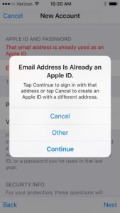 Email Address Is Already an Apple ID iPhone