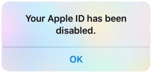 Your Apple ID has been disabled iPhone