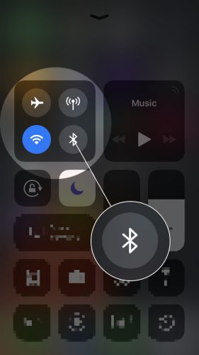 turn off bluetooth in control center