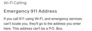 emergency 911 address