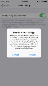 enable wi-fi calling iphone