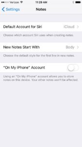 Choose Default Account Notes