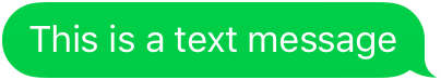mensaje de texto en burbuja verde