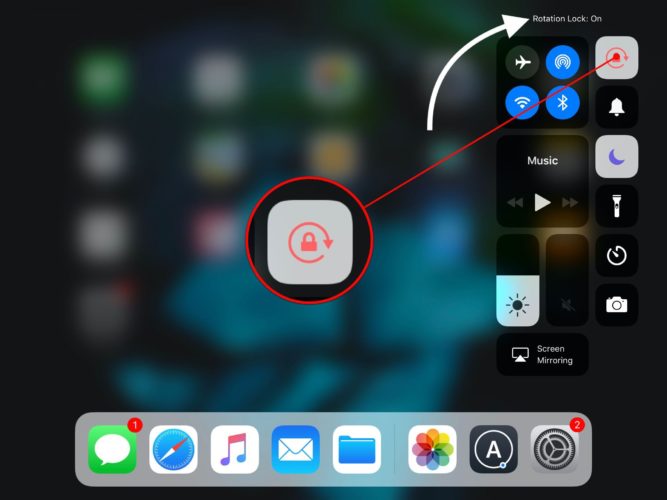 ipad rotation lock is on