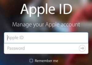 Enter username and password on appleid.apple.com
