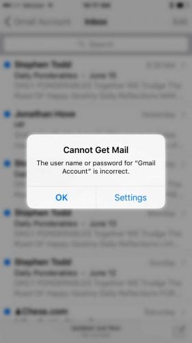 Gmail Cannot Get Mail