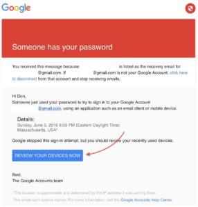 Gmail Someone Has Your Password Email
