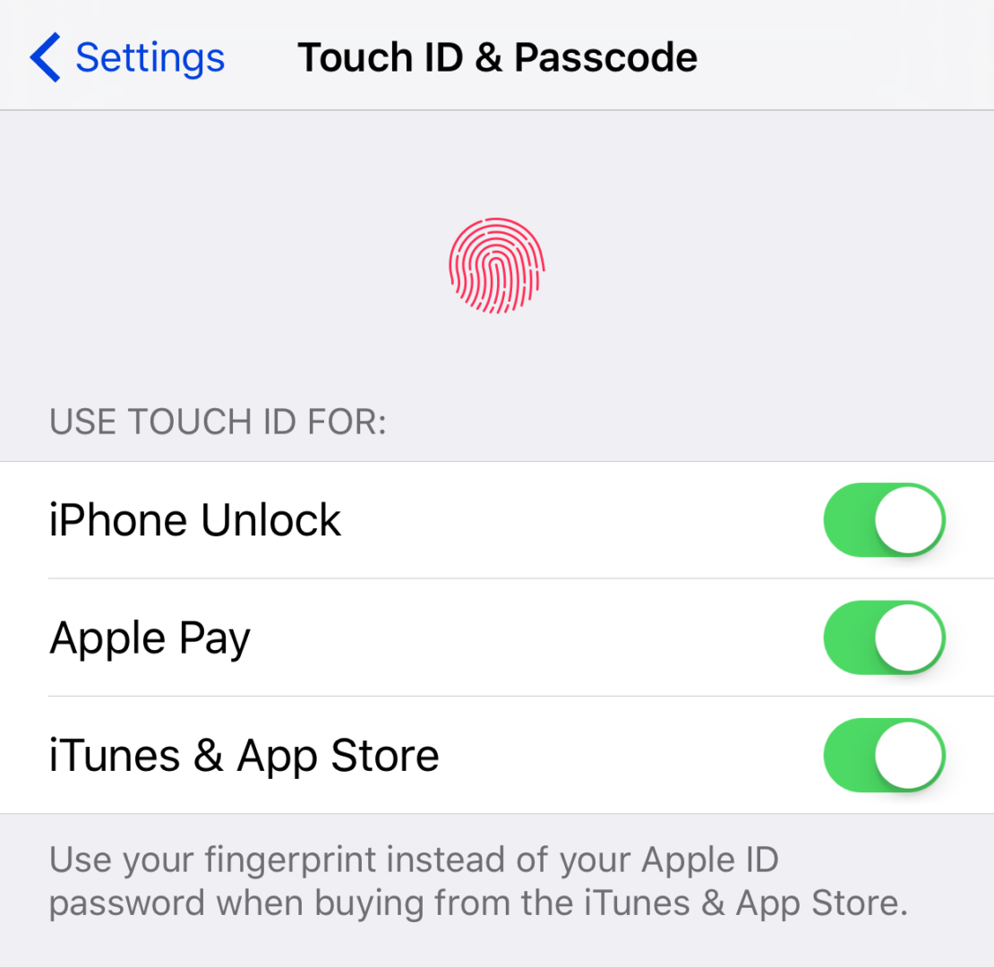 Touch ID & Passcode Screenshot