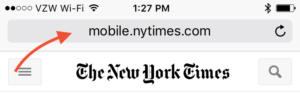 Unencrypted News Website In Safari On iPhone