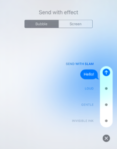 Sending a message with effects in Messages for iOS 10. 