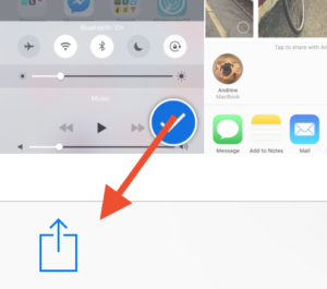 iOS share button.