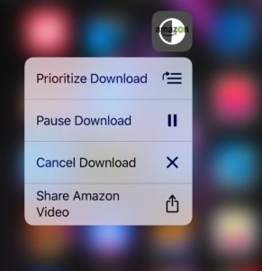 3D Touch Loading App Options