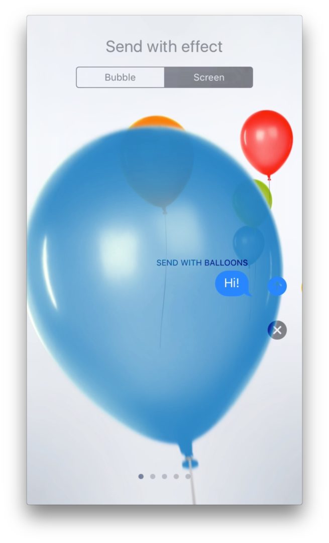 Balloons in Messages App on iPhone