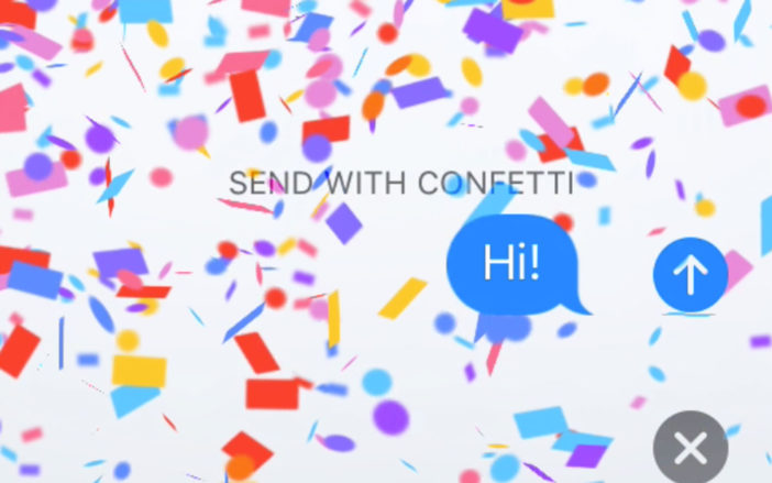 how do you add confetti to text messages
