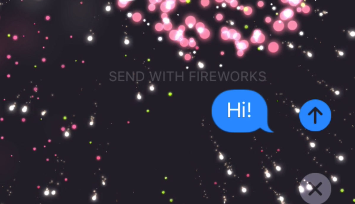how to add fireworks to iphone messages