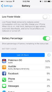 Turn Battery Percentage On