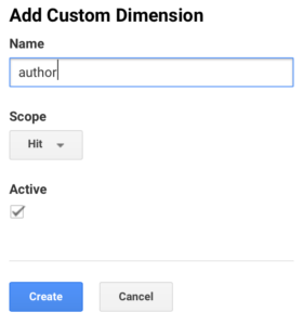 Add Custom Author Dimension Google Analytics