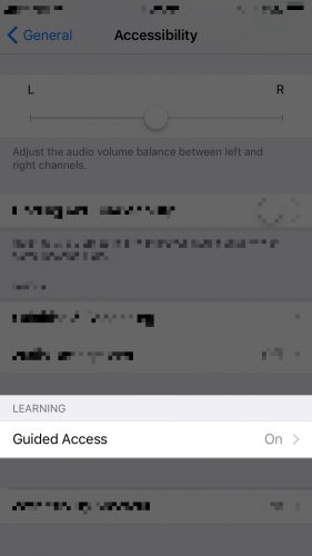 how to find guided access in settings app