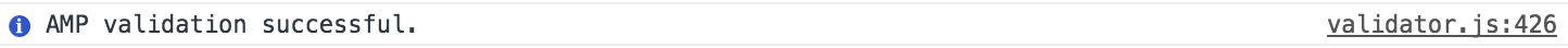 AMP Validation Successful in Google Chrome