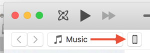 iPhone button in iTunes. 