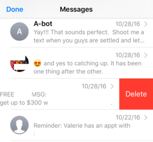 Delete texts