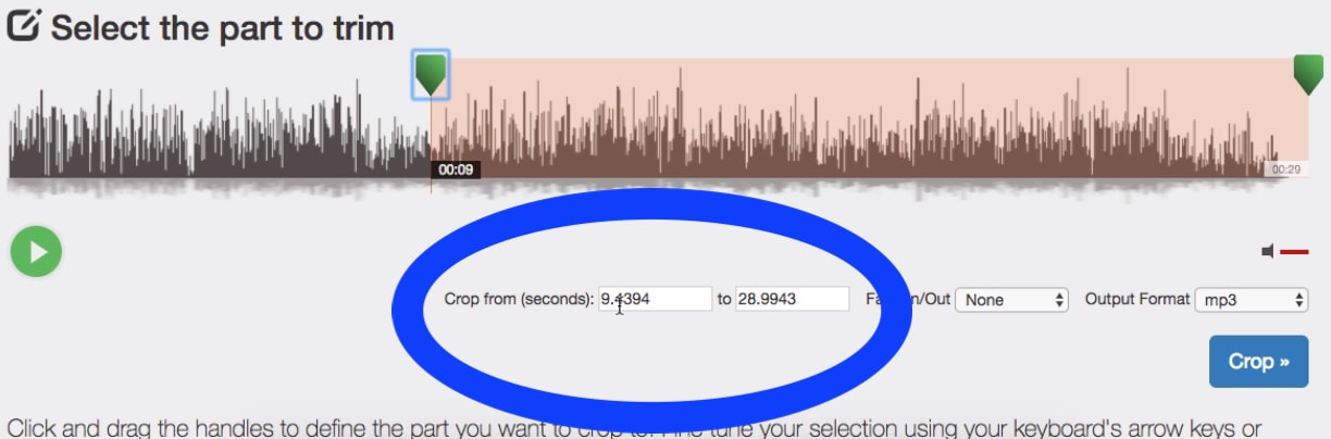 crop the file you want to make a ringtone