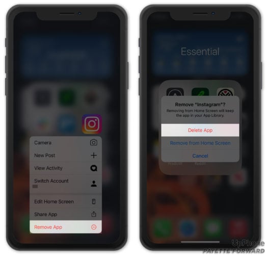 eliminar instagram en iphone