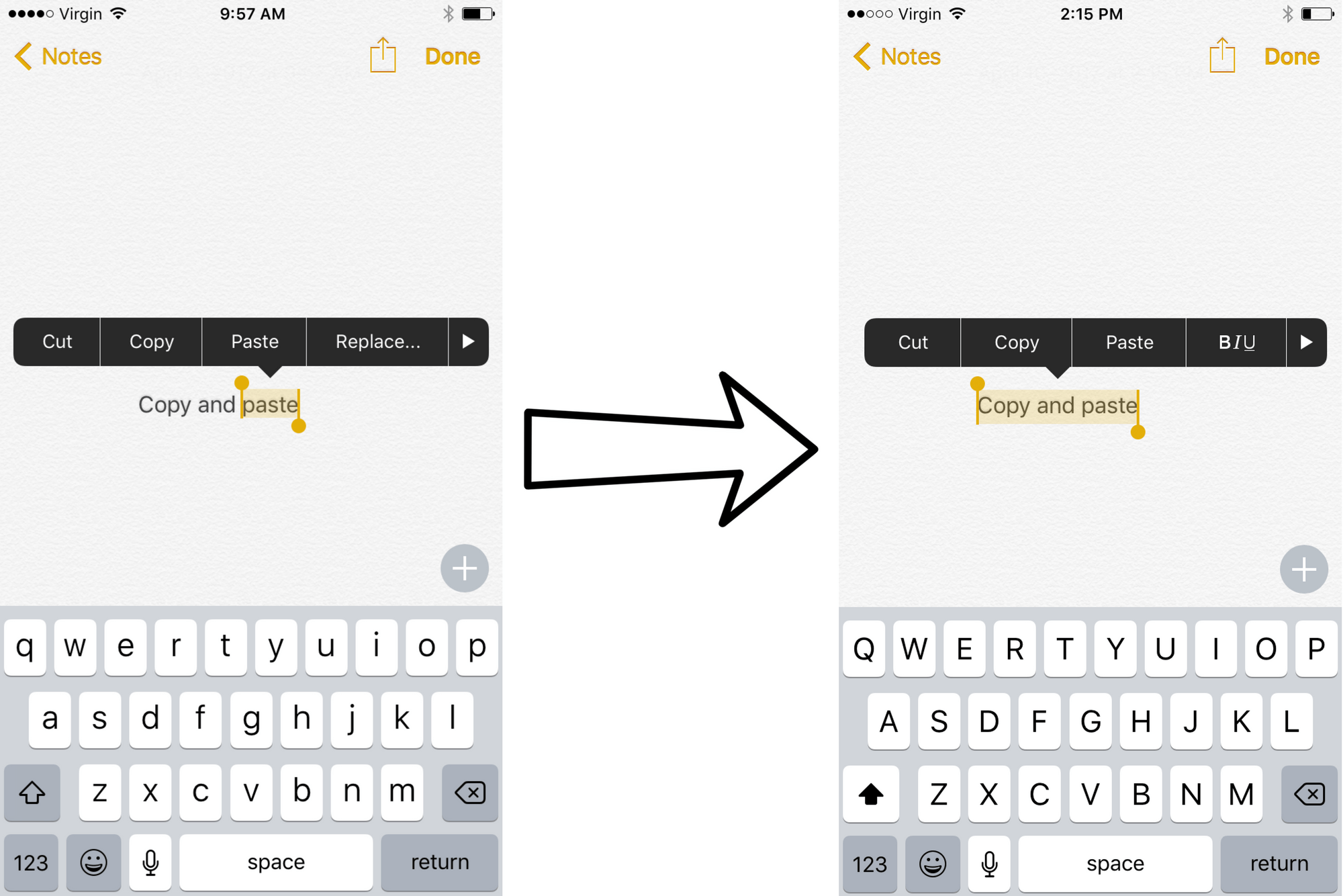 copy message on iphone