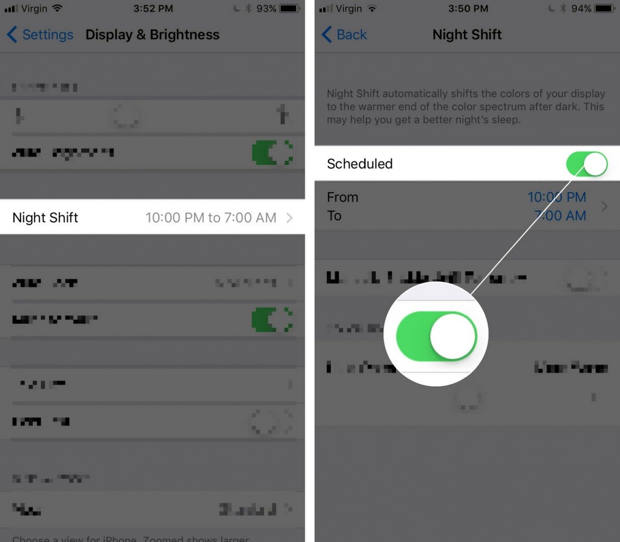 iphone feature night shift settings app