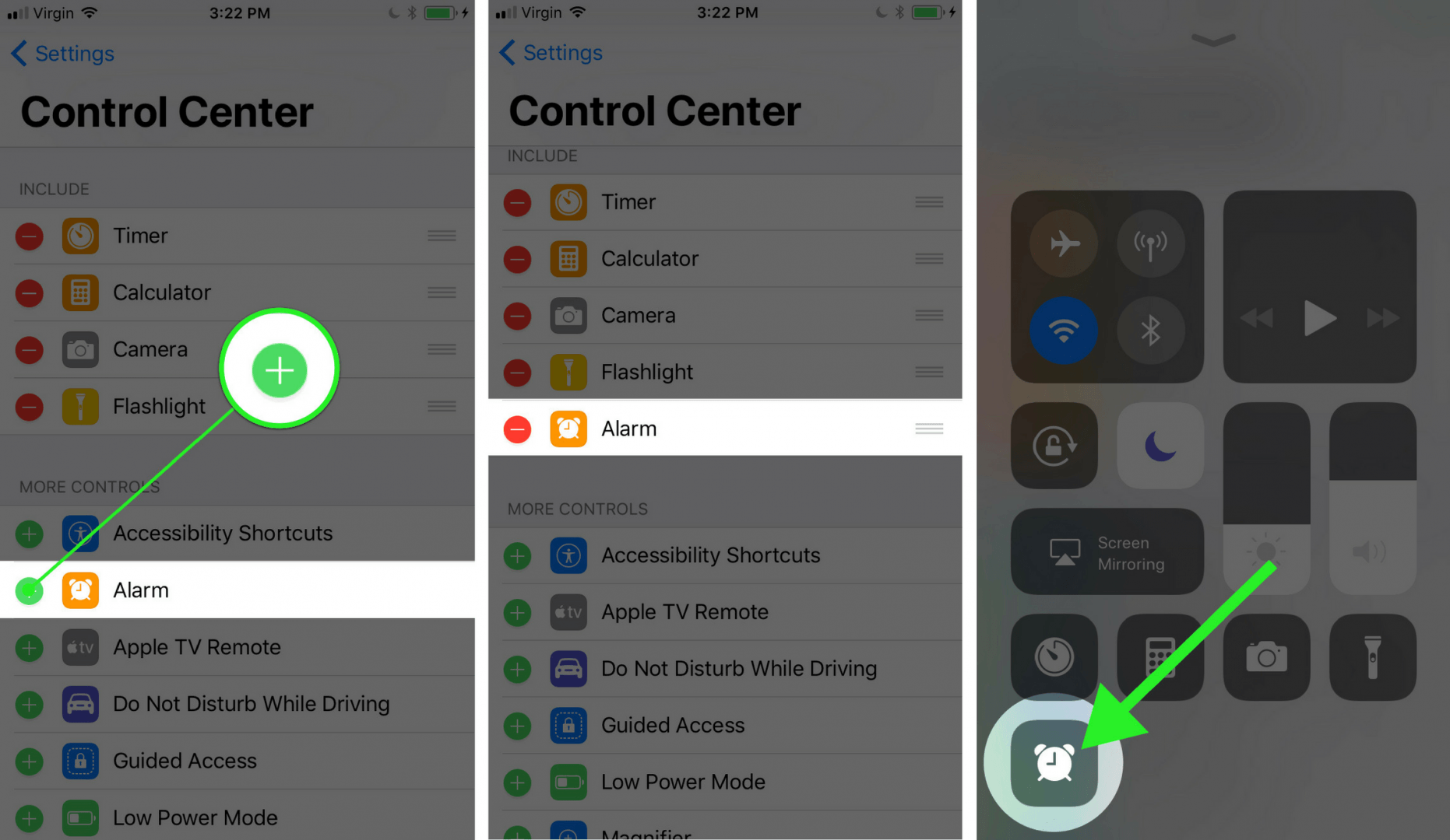 adding control to control center