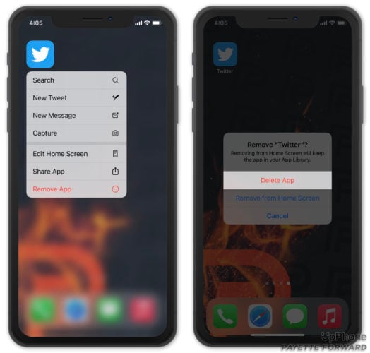 delete twitter on iphone