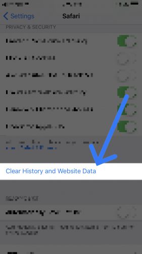 clear safari history and website data screenshot