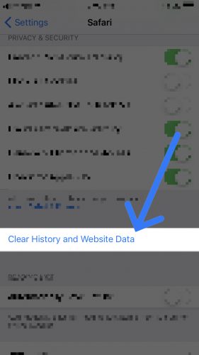 clear safari history and website data screenshot