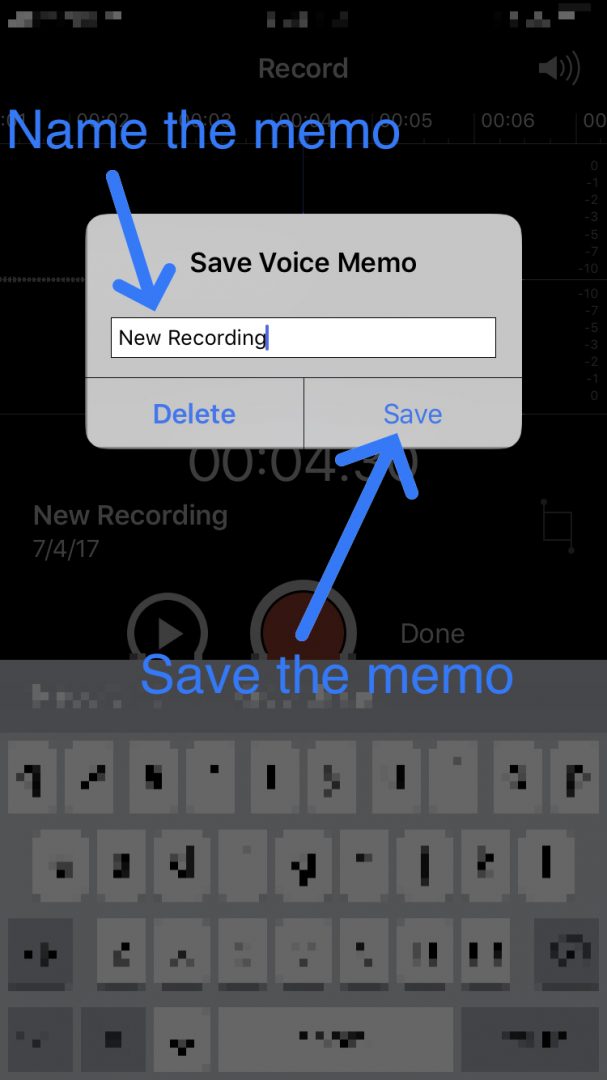 how to create and save voice memo on iphone