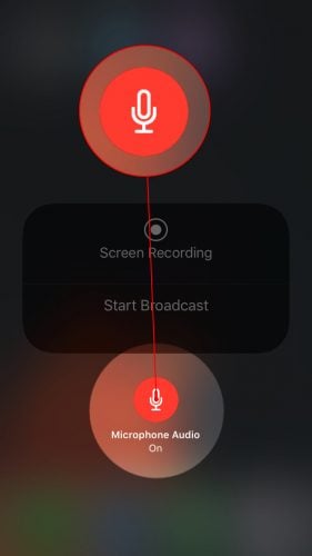 how to turn on microphone for iPhone screen recording