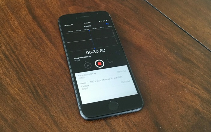 how to add voice memos to control center