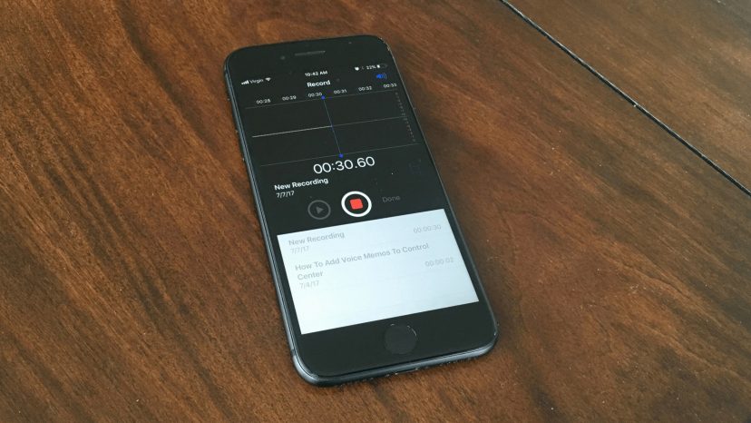 how to add voice memos to control center