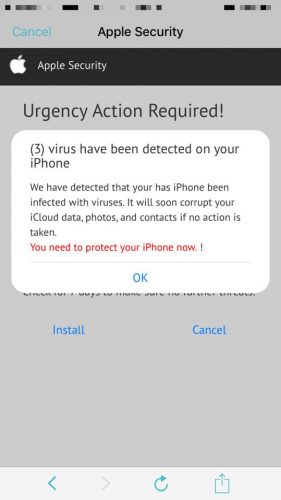 iphone install virus