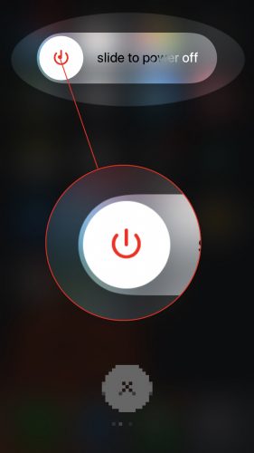 turn off iPhone swipe red power icon