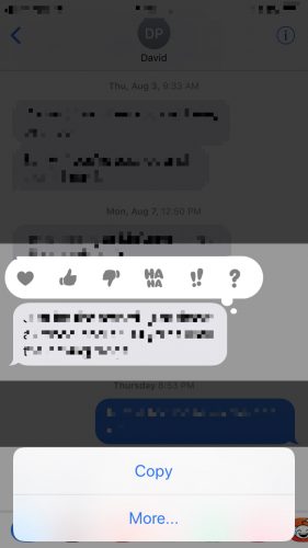 how to copy message on iphone