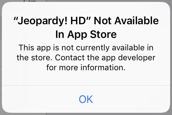 app not available in app store