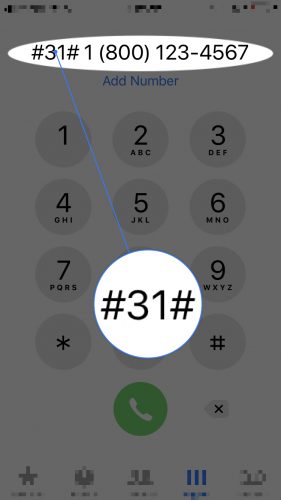 marca #31# para ocultar el número en el iphone