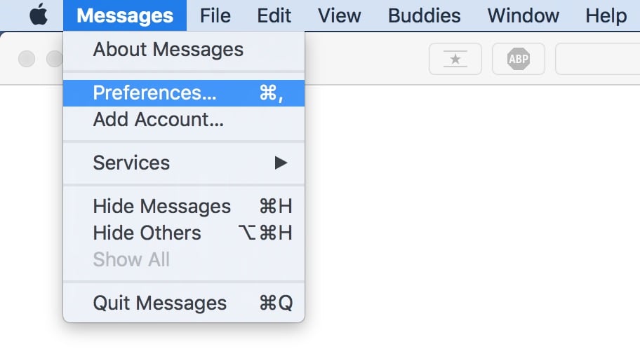 messages preferences on mac