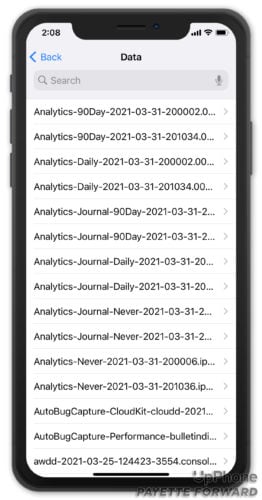 datos analíticos en iphone